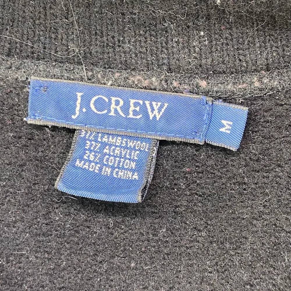 J. Crew Sweater Womens Medium lambs wool collar v-neck‎ black